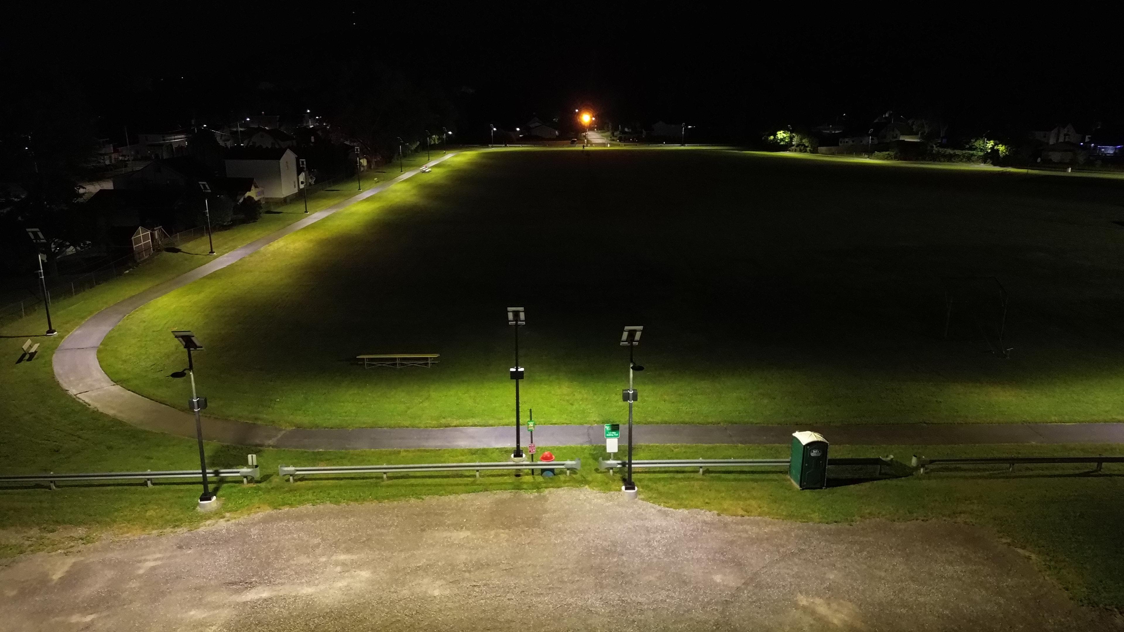 Solar Brighta light systems installed along the trail at Elmer Goodwin Park