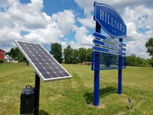 Solar sign light installation without trenching