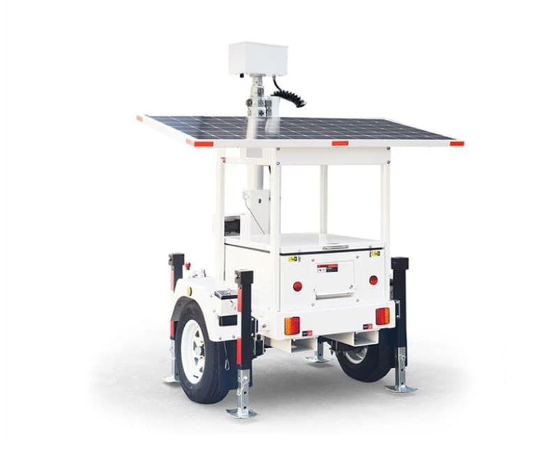 Greenshine mobile solar lighting tower deployed at a construction site