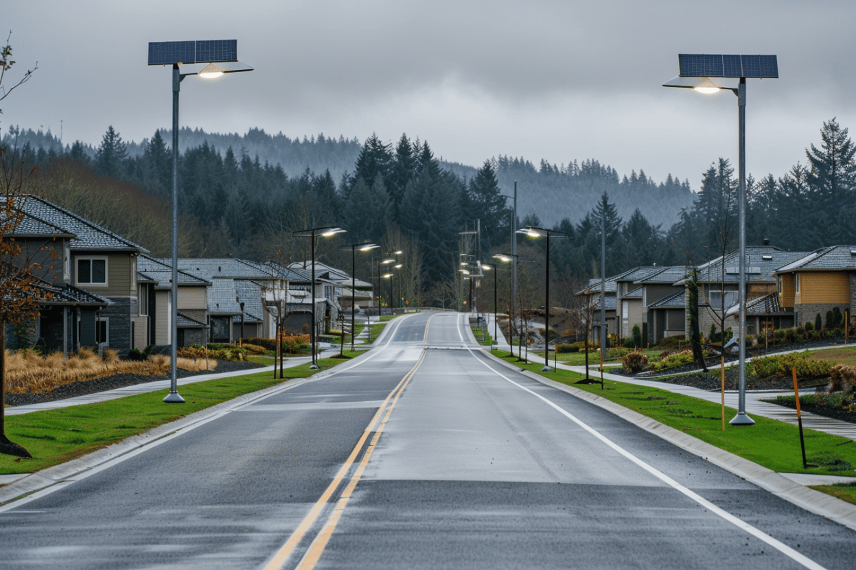 Solar street light operating during rainy weather
