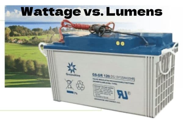 Comparison graphic of wattage versus lumens for LED lighting