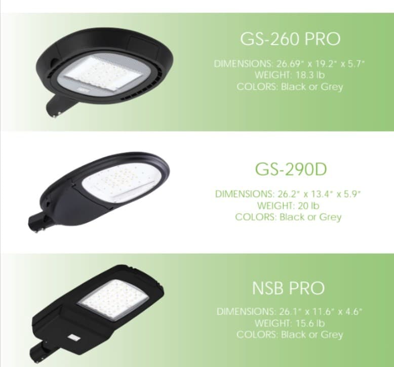 Commercial building exterior lit by outdoor LED solar lighting
